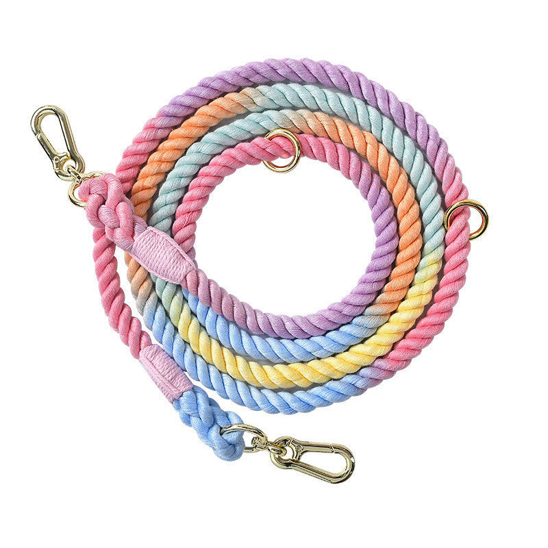 HKM-0054845 Multifunctional Braided Double-Ended Dog Leash for Active Walking