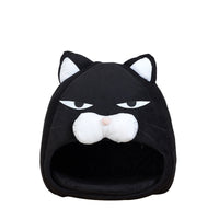 HKM-0055101 Black Cat Cartoon Thermal Nest for Dogs - Soft Cloth Pet Kennel in Medium and Small Sizes