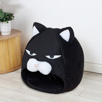HKM-0055101 Black Cat Cartoon Thermal Nest for Dogs - Soft Cloth Pet Kennel in Medium and Small Sizes