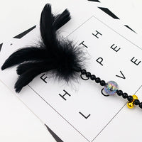 HKM-0055869 Colorful Feather Cat Teaser Wand with Bells - Safe, Eco-Friendly Material, 35cm Long