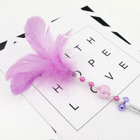 HKM-0055869 Colorful Feather Cat Teaser Wand with Bells - Safe, Eco-Friendly Material, 35cm Long