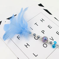 HKM-0055869 Colorful Feather Cat Teaser Wand with Bells - Safe, Eco-Friendly Material, 35cm Long