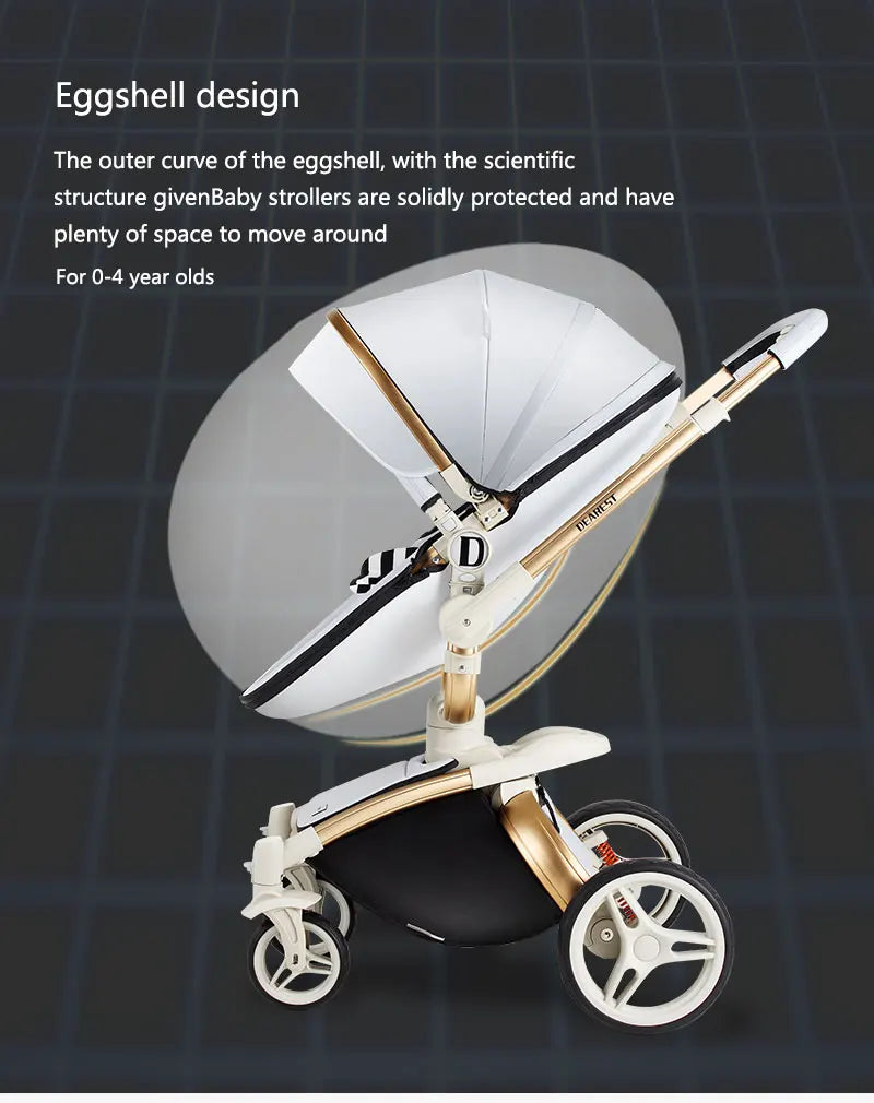 HKM-005587 Comfortable Large Space Foldable Baby Walker Chariot with PU and Aluminium Alloy Frame