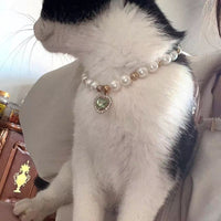 HKM-0057661 Internet Celebrity Cat Themed Pearl Necklace in Various Colors and Sizes