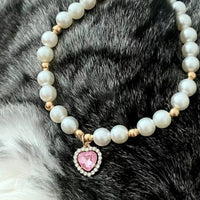HKM-0057661 Internet Celebrity Cat Themed Pearl Necklace in Various Colors and Sizes