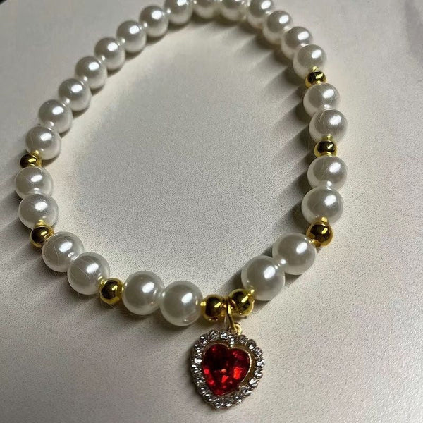 HKM-0057661 Internet Celebrity Cat Themed Pearl Necklace in Various Colors and Sizes