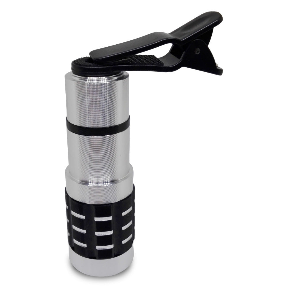 HKM-005779 12X Telescopic Lens with Universal Clip for Smartphones - High-Definition Outdoor Photography Accessory