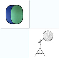 HKM-005779 Double-Sided Blue-Green Nylon Photography Background Board, 100 x 150CM, Portable with Carrying Bag