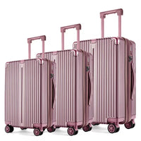 HKM-005779 Lightweight 3-Piece Travel Luggage Set with Wheels for Effortless Mobility