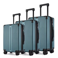 HKM-005779 Lightweight 3-Piece Travel Luggage Set with Wheels for Effortless Mobility