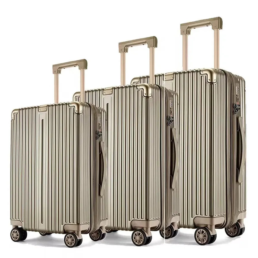 HKM-005779 Lightweight 3-Piece Travel Luggage Set with Wheels for Effortless Mobility
