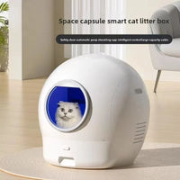 HKM-005843 Smart Automatic Cat Litter Box with 65L Capacity, App Control, Easy Clean, and Odor Control