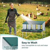 HKM-0058685 4-Hole Chicken Nesting Box with Legs and Cover for Egg Protection