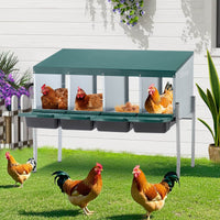HKM-0058685 4-Hole Chicken Nesting Box with Legs and Cover for Egg Protection