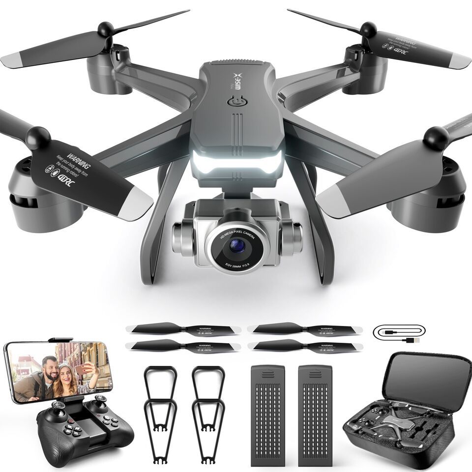 HKM-005907 Foldable Drone with 6K HD Dual Camera, 30 Min Flight Time, Voice and Gesture Control, Easy to Use for Beginners and Adults