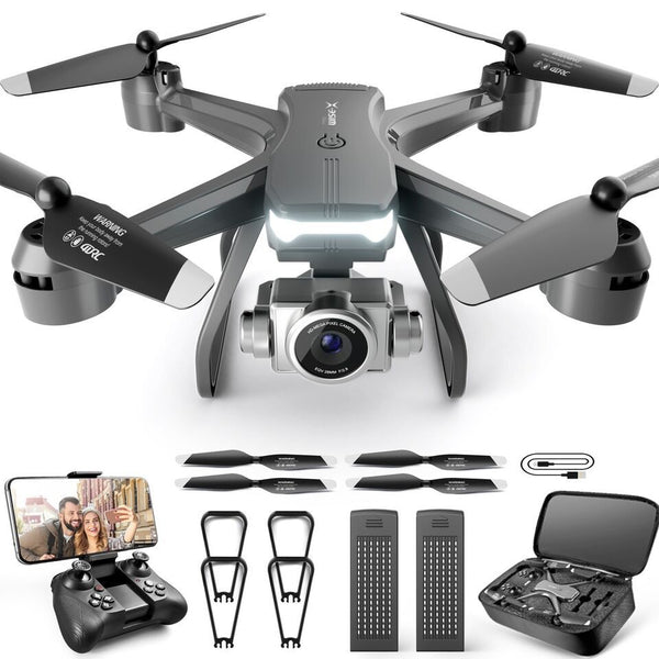 HKM-005907 Foldable Drone with 6K HD Dual Camera, 30 Min Flight Time, Voice and Gesture Control, Easy to Use for Beginners and Adults