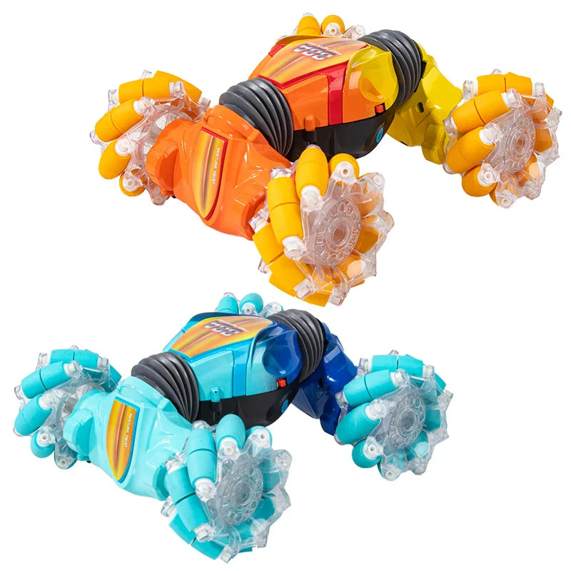 HKM-005971 Gesture Sensing Mini Glow Wheel RC Stunt Car for Kids - 2.4GHz Remote-Controlled Drift Truck