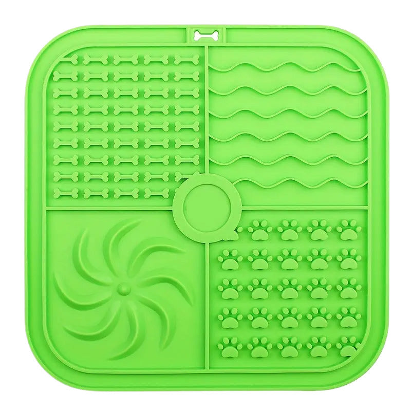HKM-0060989 Silicone Non-Slip Pet Slow Food Mat with Bottom Suction Cups - Multiple Colors Available