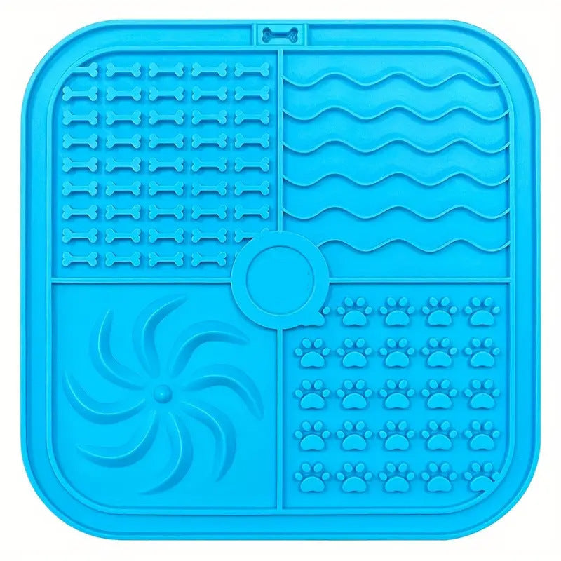 HKM-0060989 Silicone Non-Slip Pet Slow Food Mat with Bottom Suction Cups - Multiple Colors Available