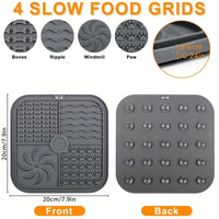 HKM-0060989 Silicone Non-Slip Pet Slow Food Mat with Bottom Suction Cups - Multiple Colors Available