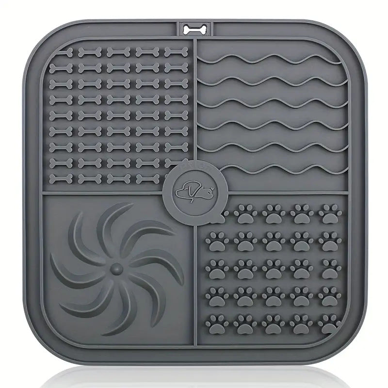 HKM-0060989 Silicone Non-Slip Pet Slow Food Mat with Bottom Suction Cups - Multiple Colors Available