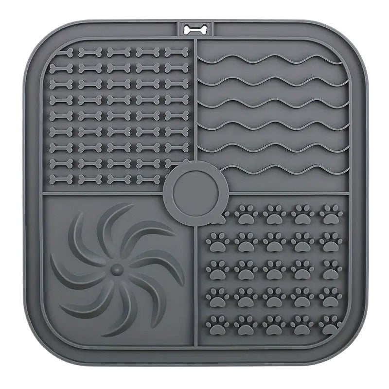 HKM-0060989 Silicone Non-Slip Pet Slow Food Mat with Bottom Suction Cups - Multiple Colors Available