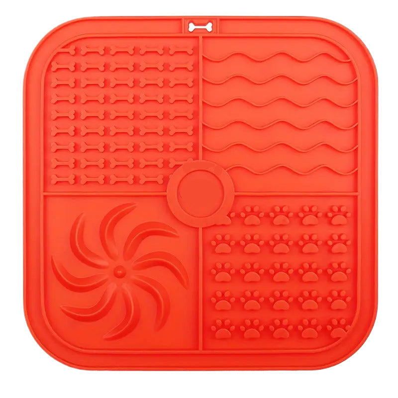 HKM-0060989 Silicone Non-Slip Pet Slow Food Mat with Bottom Suction Cups - Multiple Colors Available