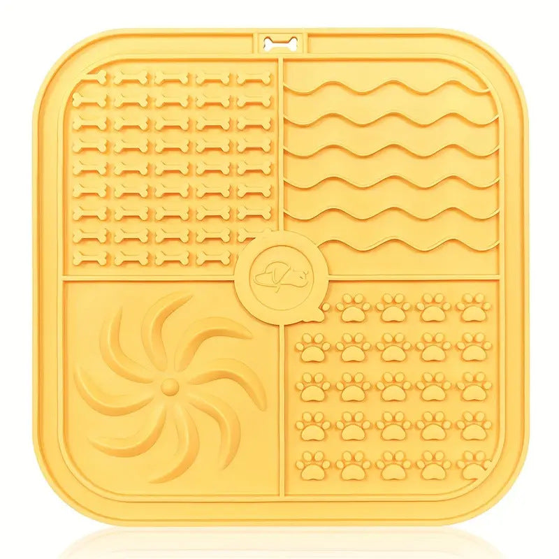 HKM-0060989 Silicone Non-Slip Pet Slow Food Mat with Bottom Suction Cups - Multiple Colors Available
