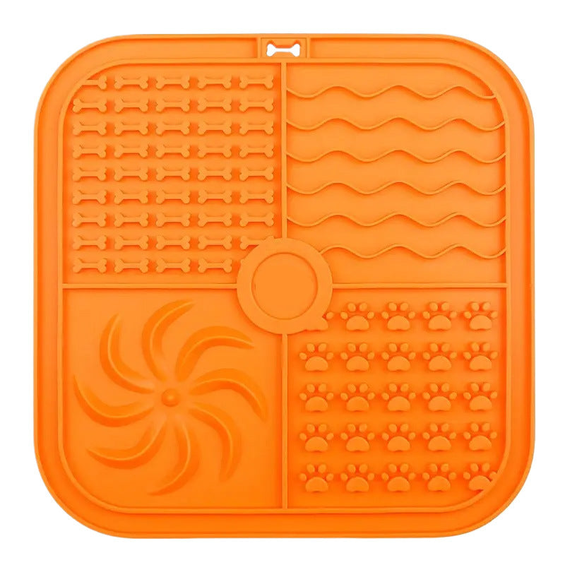 HKM-0060989 Silicone Non-Slip Pet Slow Food Mat with Bottom Suction Cups - Multiple Colors Available
