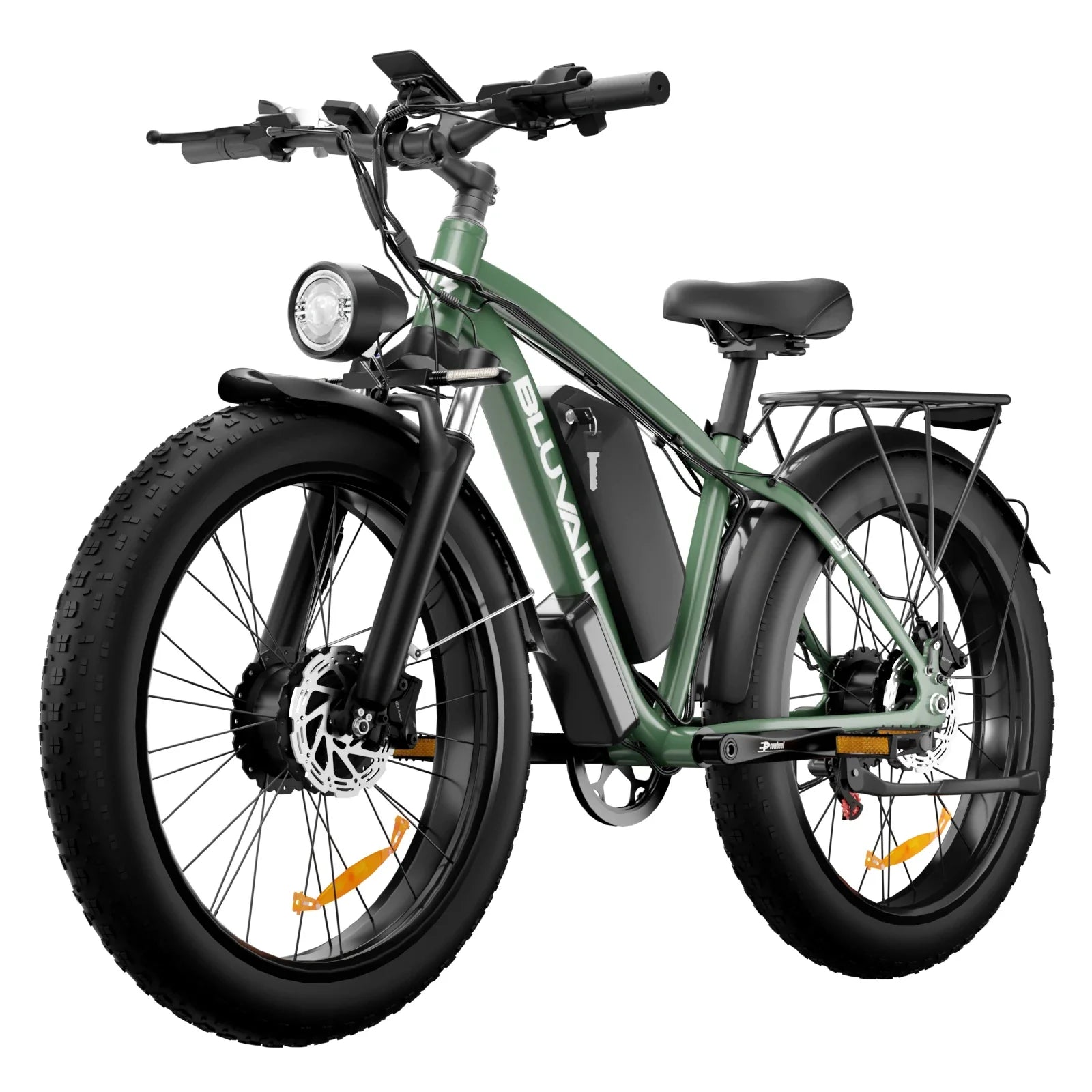 HKM-006099 48V 2000W Electric Mountain Bike with Full Suspension, 26x4 Inch Fat Tires, 7-Speed Gears, and Hydraulic Disc Brakes