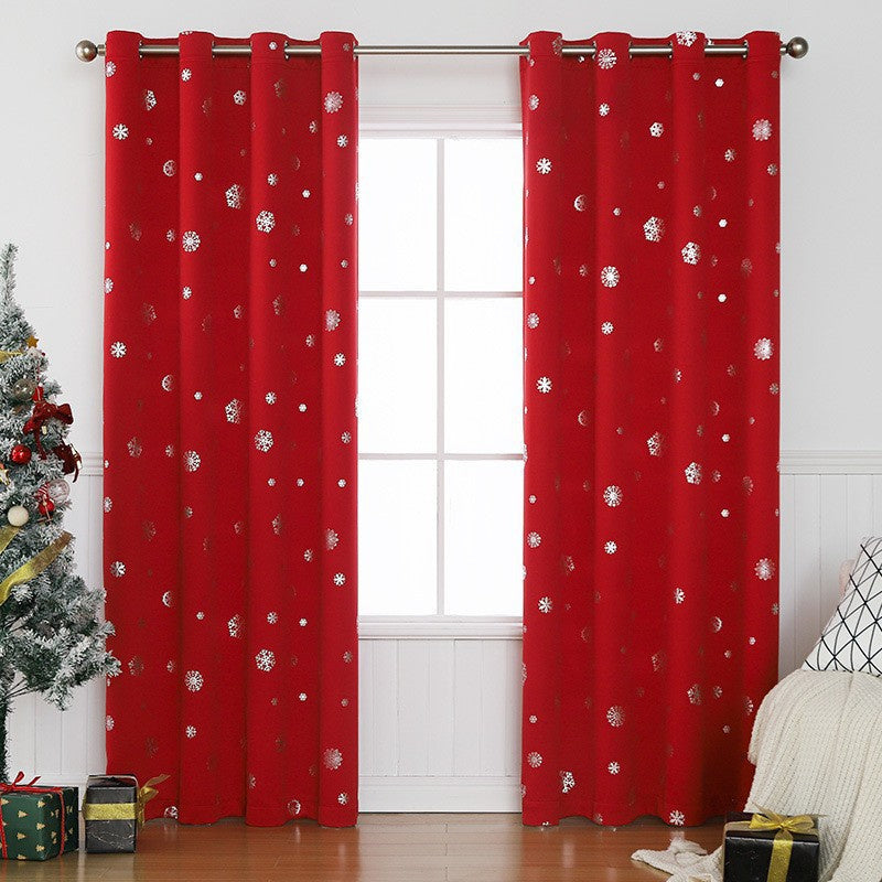 HKM-006099 Hole-Free Snowflake Shade Cloth Curtain - High Shading Polyester - Available in Various Sizes and Colors