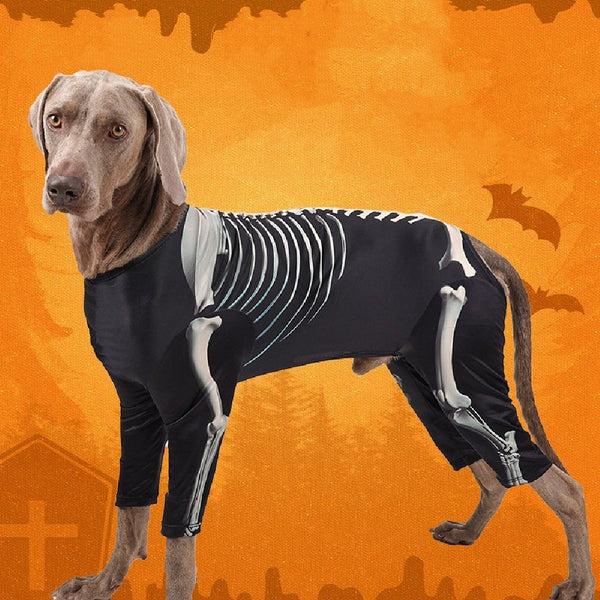 HKM-0061373 Casual Black Skull Dog Dress for Halloween Celebrations