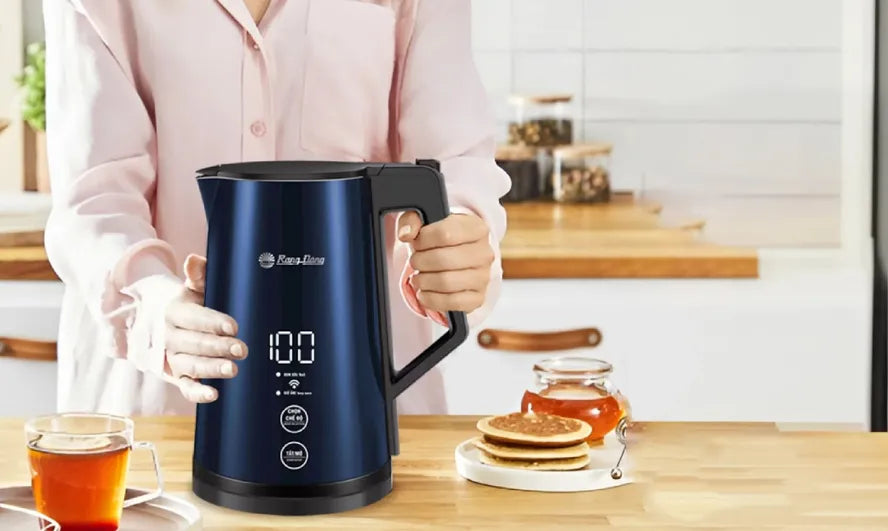 HKM-006163 Smart Cordless Electric Kettle with 1900 Watts Fast Boiling, 1.7 Liter Capacity, Auto Shut-Off, WiFi and Temperature Control