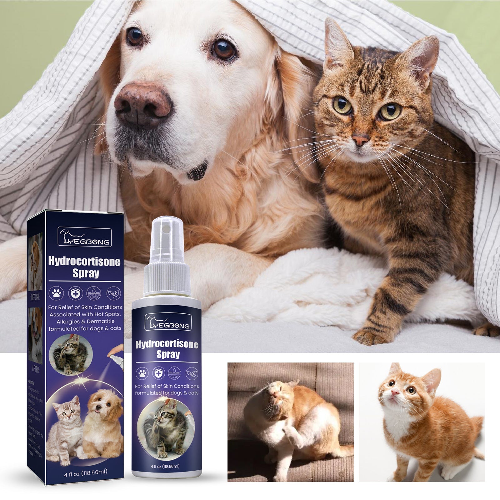 HKM-0062653 Pet Anti-Itching Spray for Cleansing and Soothing Skin - 118.56ml