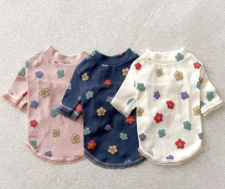 HKM-0063165 Casual Blue and White Breathable Pet Clothes for Small Dogs