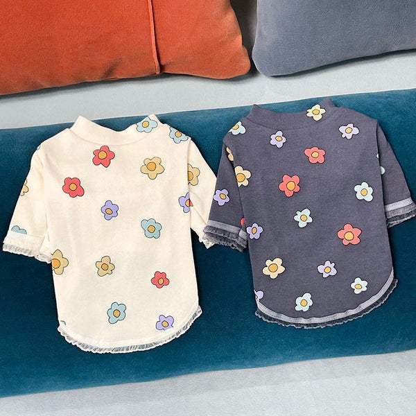 HKM-0063165 Casual Blue and White Breathable Pet Clothes for Small Dogs