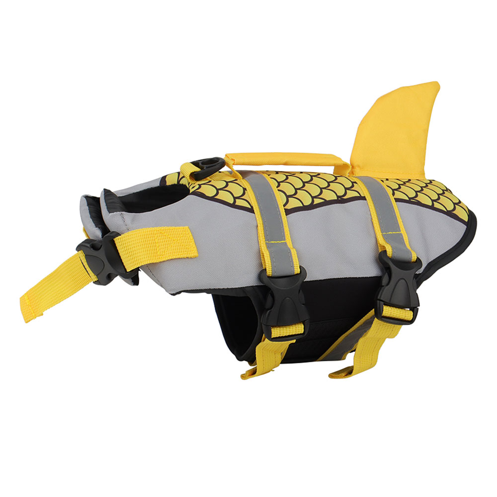 HKM-0064957 High Buoyancy Pet Dog Life Jacket Vest with Handle and Leash Ring - Lightweight and Easy to Use for Swimming