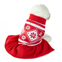 HKM-0065853 Christmas-Themed Hooded Dog Outfit with Lights and Skirt - XS to XL Sizes