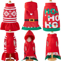 HKM-0065853 Christmas-Themed Hooded Dog Outfit with Lights and Skirt - XS to XL Sizes