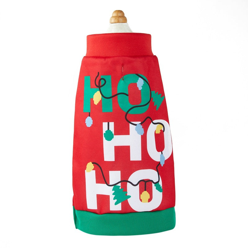 HKM-0065853 Christmas-Themed Hooded Dog Outfit with Lights and Skirt - XS to XL Sizes