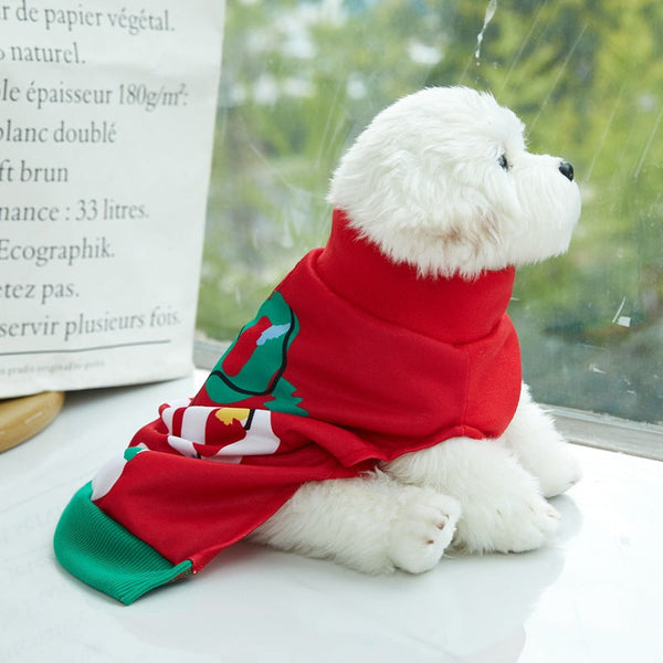 HKM-0065853 Christmas-Themed Hooded Dog Outfit with Lights and Skirt - XS to XL Sizes