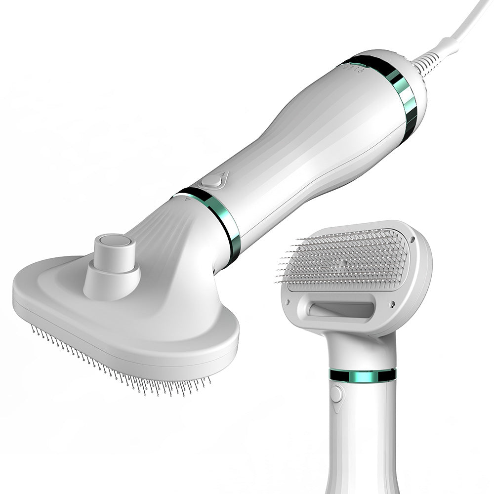 HKM-0066365 Ergonomic Pet Hair Dryer Comb with Stainless Steel Teeth and One-Key Dehairing Function