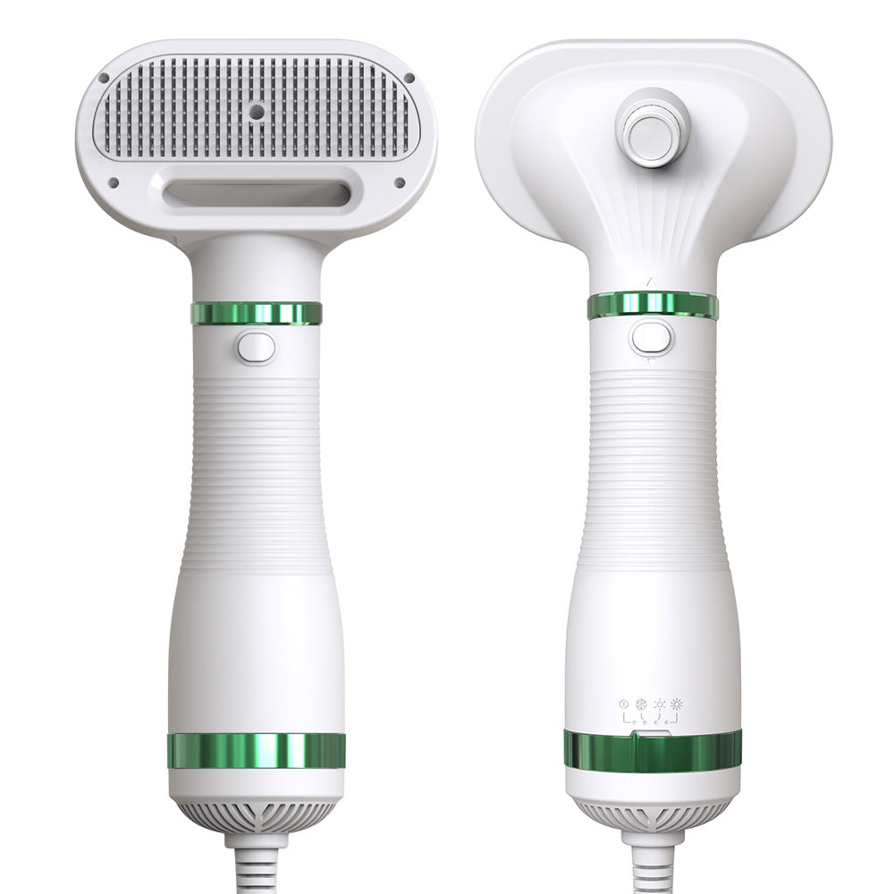 HKM-0066365 Ergonomic Pet Hair Dryer Comb with Stainless Steel Teeth and One-Key Dehairing Function