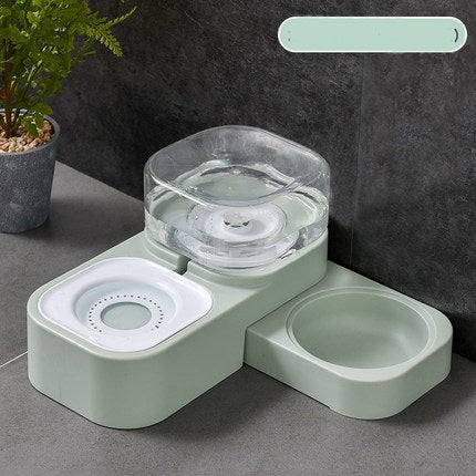 HKM-0066749 Rotating Double Bowl Pet Drinking Station for Cats and Dogs