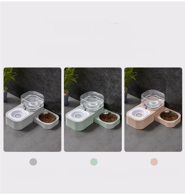 HKM-0066749 Rotating Double Bowl Pet Drinking Station for Cats and Dogs