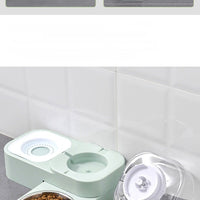 HKM-0066749 Rotating Double Bowl Pet Drinking Station for Cats and Dogs