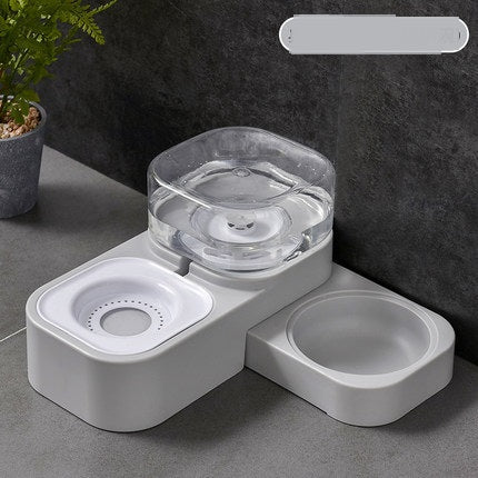 HKM-0066749 Rotating Double Bowl Pet Drinking Station for Cats and Dogs