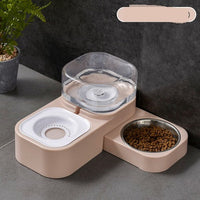 HKM-0066749 Rotating Double Bowl Pet Drinking Station for Cats and Dogs