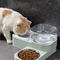 HKM-0066749 Rotating Double Bowl Pet Drinking Station for Cats and Dogs