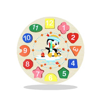 HKM-006675 Montessori Wooden Animal Math Clock and Musical Instrument Educational Toy Set for Kids